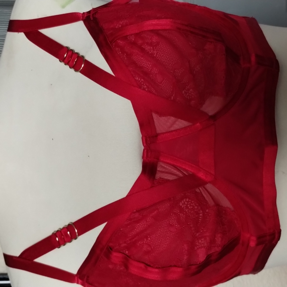 Torrid Strappy Under Wire Red Lace Bra